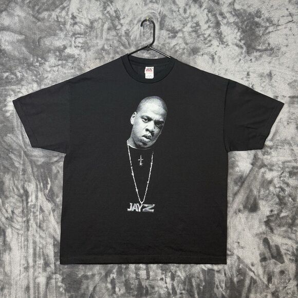 Vintage Y2K Jay-Z Rap T-Shirt 1997 Short Sleeve Black Roc-A-Fella Records XXL - Picture 1 of 7